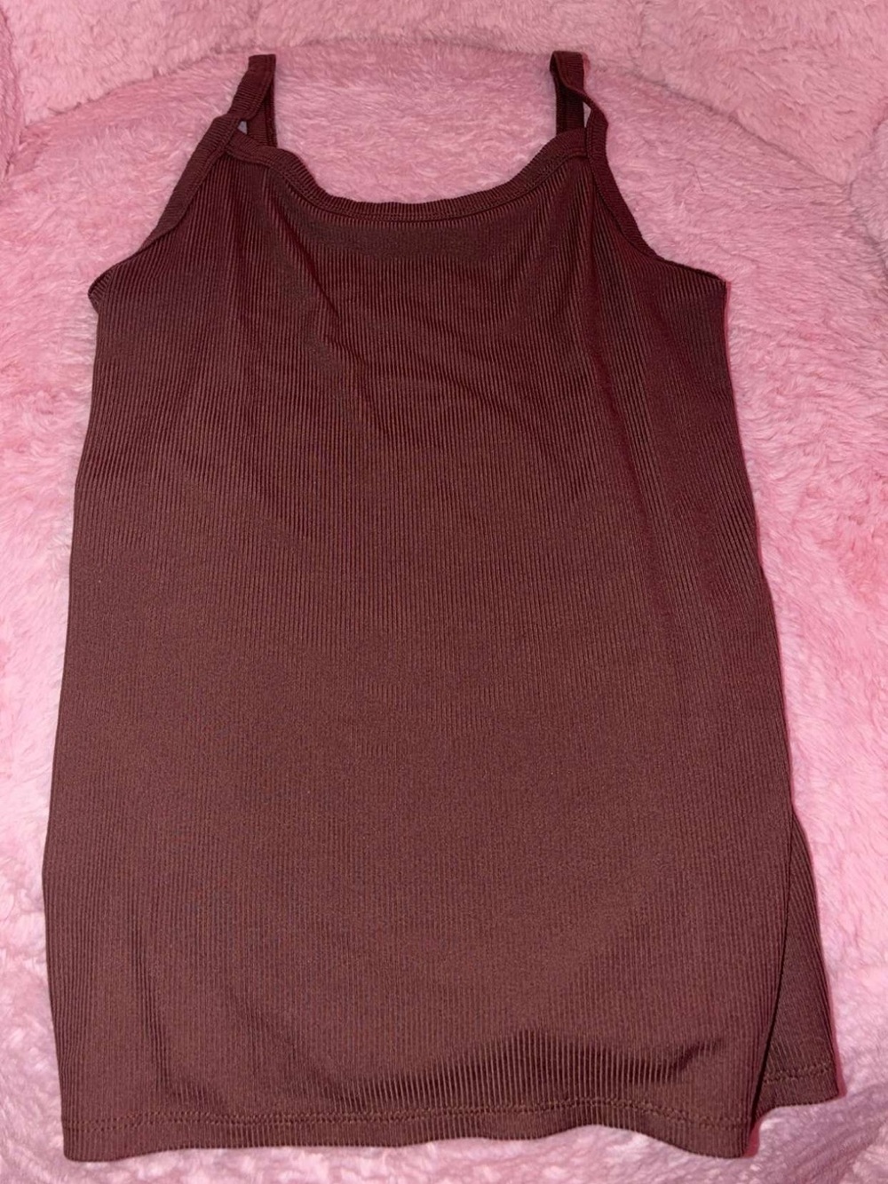No Boundaries Brown Ribbed Tank Top